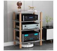 ENWYTE HiFi Rack Supports HiFi Support de Tourne-Disque à 2/3/4 Niveaux Support HiFi Étagère de Rangement multimédia avec Pieds Absorbant Les Chocs équipement d'imprimante(White,H87cm)