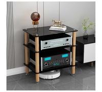 ENWYTE HiFi Rack Supports HiFi Support de Tourne-Disque à 2/3/4 Niveaux Support HiFi Étagère de Rangement multimédia avec Pieds Absorbant Les Chocs équipement d'imprimante(Black,H66cm)