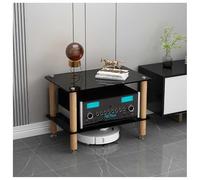 ENWYTE HiFi Rack Supports HiFi Support de Tourne-Disque à 2/3/4 Niveaux Support HiFi Étagère de Rangement multimédia avec Pieds Absorbant Les Chocs équipement d'imprimante(Black,H45cm)