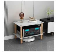 ENWYTE HiFi Rack Supports HiFi Support de Tourne-Disque à 2/3/4 Niveaux Support HiFi Étagère de Rangement multimédia avec Pieds Absorbant Les Chocs équipement d'imprimante(White,H45cm)