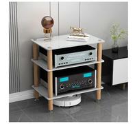 ENWYTE HiFi Rack Supports HiFi Support de Tourne-Disque à 2/3/4 Niveaux Support HiFi Étagère de Rangement multimédia avec Pieds Absorbant Les Chocs équipement d'imprimante(White,H66cm)