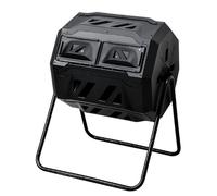 ENWYTE Seau à Compost composteur Rotatif en Plastique à Double Chambre convertisseur de déchets Recyclage Alimentaire Rotatif Portes coulissantes conteneur de compostage Sol Fertile
