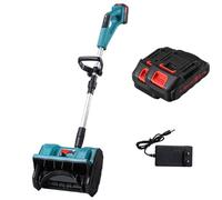 ENWYTE Souffleuse à Neige électrique 1000 W 21 V Fraise à Neige sans Fil Pliable alimentée par Batterie 8 m de Distance de Projection légère avec poignée réglable(2 Batteries)