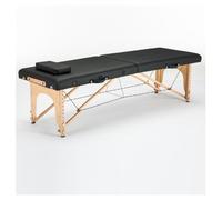 ENWYTE Table de Massage lit de beauté lit esthétique Pliable Portable en Cuir PVC Trou la tête Appui-tête accoudoirs Spa Salon Tatouage(Black-A,185X60CM)