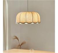 ENXING Lustre Moderne E27 Suspension de Plafond en Lin Lampe Suspendue de Style Nordique Classique 1 lumière Luminaires de Suspension pour îlot de Cuisine pour Salon Chambre Hall d'hôtel Café(45cm)