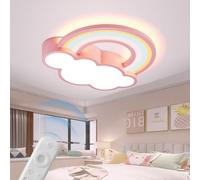 ENXING Plafonnier LED Moderne Plafonnier Pour Chambre D'enfant Plafonnier Design Arc-en-ciel Avec Télécommande Diminutif À L'infini Convient Pour Chambre À Coucher Plafonnier Pour Jardin D'enfants