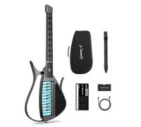 Enya CYBER-G Guitare Smart Sans Cordes - Innovante Silent & E-Guitare avec Touches LED, Drum & Bass, Centaines de Presets, Feuilles d’Accords Interactives App pour Apprendre Performer - Noir