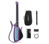 Enya CYBER-G Guitare Smart Sans Cordes - Innovante Silent & E-Guitare avec Touches LED, Drum & Bass, Centaines de Presets, Feuilles d’Accords Interactives App pour Apprendre Performer - Violet