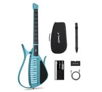 Enya CYBER-G Guitare Smart Sans Cordes - Innovante Silent & E-Guitare avec Touches LED, Drum & Bass, Centaines de Presets, Feuilles d’Accords Interactives App pour Apprendre Performer - Bleu