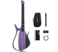 Enya CYBER-G Guitare-Smart Sans Cordes - Innovante Travel Guitar portable & Silent E-Guitar avec touches LED, Drum & Bass, centaines de sons, haut-parleur intégré pour apprentissage rapide