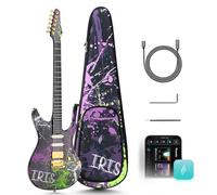 Enya Inspire Guitare électrique intelligente en fibre de carbone avec haut-parleur sans fil 15 W, 20 sons différents, préréglages intégrés, câble de charge, clé de réglage et étui de guitare