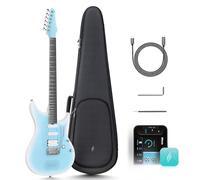 Enya Inspire Guitare électrique intelligente en fibre de carbone avec haut-parleur sans fil 15 W, 20 sons différents, préréglages intégrés, câble de charge, clé de réglage et étui de guitare