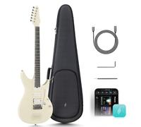 Enya Inspire Guitare électrique intelligente en fibre de carbone avec haut-parleur sans fil 15 W, 20 sons différents, préréglages intégrés, câble de charge, clé de réglage et étui de guitare