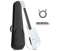 Enya NEXG2 Guitare Électrique Adulte - 38 Pouces Blanc Guitare Acoustique Électrique NEXG 2 Base Professionnelle en Fibre de Carbone Smart Audio Silent Guitar pour Enfants Débutants Voyage Fête