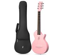 Enya Nova Go Mini Guitare - Guitare Acoustique Rose 1/4 en Fibre de Carbone pour Enfant Adulte Débutant, Guitare de Voyage, Éducation Musicale pour Enfants, Cadeau de Pâques, D'anniversaire, de Noël
