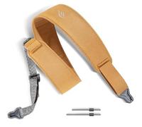 enya Sangle Magnétique pour Guitare, Basse et Ukulélé - Libération Rapide Réglable d'une Seule Main avec Texture Semblable au Cuir (Jaune)