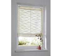 Enya Store romain naturel avec œillets - Motif vagues - Semi-transparent - 45 x 140 cm (l x H)