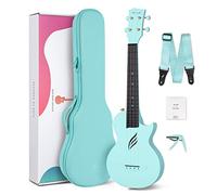 Enya Ukulélé Concert Nova U 23 pouces Fibre de Carbone Ukulele Débutants Petite Hawaïen Guitare Accessoire avec Housse Cordes Capodastre Sangle (bleu)