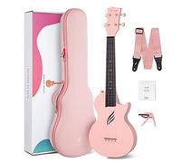 Enya Ukulélé Concert Nova U 23 pouces Fibre de Carbone Ukulele Débutants Petite Hawaïen Guitare Accessoire avec Housse Cordes Capodastre Sangle (rosa)