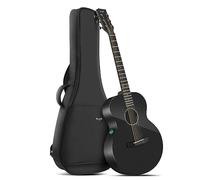 Enya X3 PRO Mini Guitare - 3/4 Guitares Électro-acoustiques en Fibre de Carbone Noire pour Enfants Adultes Débutants Jouant et Chantant Cadeau de Festival Electric Acoustic Guitar de Voyage