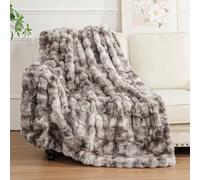 Enyhom Plaid Canape Grande Taille Polaire, 228 x 228 cm Plaid Polaire Fausse Fourrure Chaud Sherpa Couverture Polaire Epaisse Matrimoniale, Super Doux Double Réversible Couverture Lit Hiver Cocooning