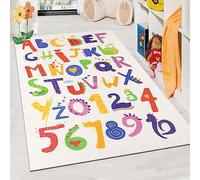 Enyhom Tapis Chambre Enfant Bebe, 100 x 150 cm Tapis de Jeu Enfants avec Alphabet, Chiffres Doux Antidérapant Lavable Superbe Tapis d'apprentissage pour Enfants, Classe Maternelle, Chambre Gaming