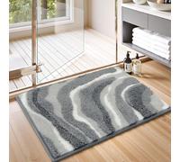Enyhom Tapis de Bain Antidérapant 45 x 65 cm, Tapis Salle de Bain Gris en Microfibre Super Absorbant, Extra Doux Epais et Lavable en Machine, Tapis Douche pour Baignoire, Salon