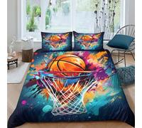 ENYISIYULO 3D, Imprimé Zeimage_Basketball Ensemble De Literie Microfibre Super Douce Et Respirante Housses De Couettes 3 Pièces E