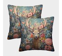 ENYISIYULO Elk Housses De Coussin Lot De 2 De Canapé Housse De Coussincarré Deer pour Canapé, Lit, Chaise 50x50cm