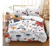 ENYISIYULO Fleurs Nsemble Adulte De Literie pour Enfants Ensemble De pour Filles Bedding pour Adolescents Housse De Couette Imprimée 3D avec Fermeture Éclair Single(140x200cm)