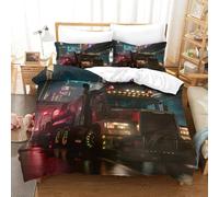 ENYISIYULO Parure De Lit Camion Cyberpunk 3Pcs Camion Chambre Décor Parure De Lit en Microfibre Imprimé 3D avec 2 Taie d'oreiller pour Adultes Enfants Double(200x200cm)