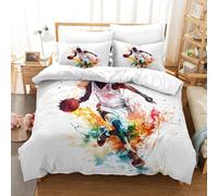 ENYISIYULO Sets Housse De Couette Basketball 3Pcs Joueur de Basket - Ball Chambre Décor Parure De Lit en Microfibre Imprimé 3D avec 2 Taie d'oreiller pour Garçons Et Filles Double(200x200cm)