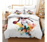 ENYISIYULO Sets Housse De Couette Basketball 3Pcs Joueur de Basket - Ball Microfibre Imprimé 3D Douce Respirante Housse De Couette avec 2Taies d'oreiller pour Garçons Et Filles King(220x240cm)
