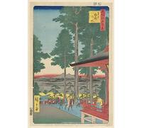 ENYLUFUT Célèbre Imprimer Affiche Imprimé sur Toile Sanctuaire Inari à Oji de la série Cent vues célèbres d'Edo par Ando Hiroshige Images Abstraites Pour la Décoration de Bureau 60x90cm