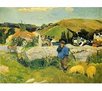 ENYLUFUT De Célèbres Tableaux Affiche Vintage Art Mur De Toile En Bretagne de Paul Gauguin Impression Peinture Huile Pour la Décoration de la Chambre à Coucher 60x90cm
