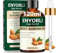 ENYORLI Huile d’Amande Douce 120 ml - Huile Végétale pour Peau & Cheveux, Texture Légère, Adaptée au Massage, Aromathérapie & DIY Cosmétiqu