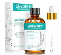 ENYORLI Huile Essentielle de Lavande Naturelle - Aromathérapie, Diffuseur, Massage, Sommeil - Flacon en Verre Ambré 100mL(3.18 fl oz) avec Pipette