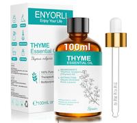 ENYORLI Huile Essentielle de Thym 100ml,100% Naturelle,Distillation à La Vapeur,Parfum Herbacé & Tonifiant,Flacon en Verre Ambré
