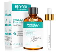 ENYORLI Huile Essentielle de Vanille Naturelle 100ml, Concentrée,Pour Diffuseur, Massage Relaxant, Bougies Maison, Parfum d’Ambiance, Méditation et Moments Cosy