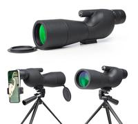 Enzemit Lunette d'observation professionnelle pour l'extérieur, grossissement 25-75x, lunette d'observation des oiseaux, objectif de 60 mm de diamètre, télescope de voyage portable avec trépied