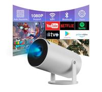 Enzemit Mini projecteur portable avec Wifi6 et Bluetooth 5.0 130 pouces 1080p Support 160 Ansi Auto Keystone Projecteur d'extérieur intégré Android 11.0 OS