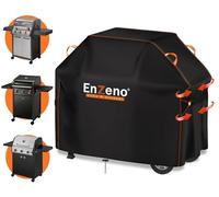 Enzeno Housse de barbecue résistante aux intempéries - 132 x 66 x 110 cm - Pour barbecue à gaz - Anti-poussière - Pour Weber, Brinkmann, Char Broil - Noir