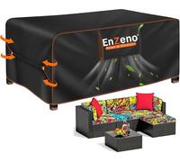 Enzeno Housse de protection imperméable pour meubles de jardin, 200 x 100 x 74 cm, tissu Oxford 420D, résistante à l'hiver, avec sortie d'air pour tables et chaises