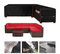 Enzeno Housse de Protection pour Meubles de Jardin,en Forme de L, Imperméable et Coupe-Vent, pour Canapé d'angle Extérieur,Salon de Jardin,Rectangulaire,286x222x87cm