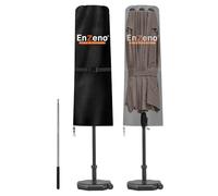 Enzeno Housse de protection pour parasol de jardin, diamètre 300 cm/200 x 250 cm/parasol, 165 x 50/62 cm, housse imperméable pour parasol de jardin, avec fermeture éclair étanche