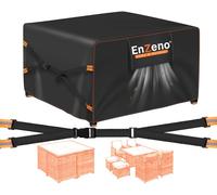 Enzeno - Housse pour meubles de jardin avec évent, housse de table et chaise en rotin pour patio extérieur imperméable, nouvelle version améliorée en tissu Oxford 500D résistant au vent, cube/carré