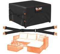 Enzeno - Housse pour meubles de jardin avec évent, housse de table et chaise en rotin pour patio extérieur imperméable, nouvelle version améliorée en tissu Oxford 500D résistant au vent, cube/carré