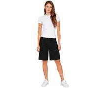 Enzo Bermuda Cargo Femme Taille Mi-Haute Coupe Régulière Jean Noir