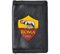 Enzo Castellano PORTAFOGLIO PORTAMONETE A.S. ROMA PRODOTTO UFFICIALE NERO CON STEMMA a STRAPPO 16183 161836, Accessoire de Voyage-Portefeuille Mixte, Noir, Taille Unique