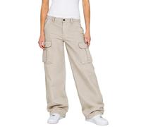 Enzo Femmes Jambe Large Jean Uni Taille Haute Bouffant Jeans Extensible Pantalon